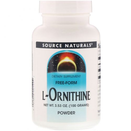 Source Naturals, L-орнитин, в форме порошка, 3,53 унции (100 г)