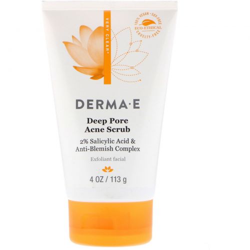 Derma E, Скраб Very Clear с комплексом для проблемной кожи, 4 унции (113 г)