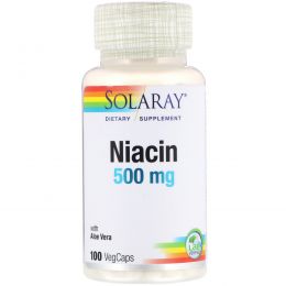 Solaray, Niacin, 500 mg, 100 Veggie Caps