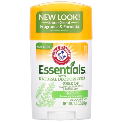 Arm & Hammer, Essentials Natural Deodorant, Fresh, 1.0 oz (28 g)