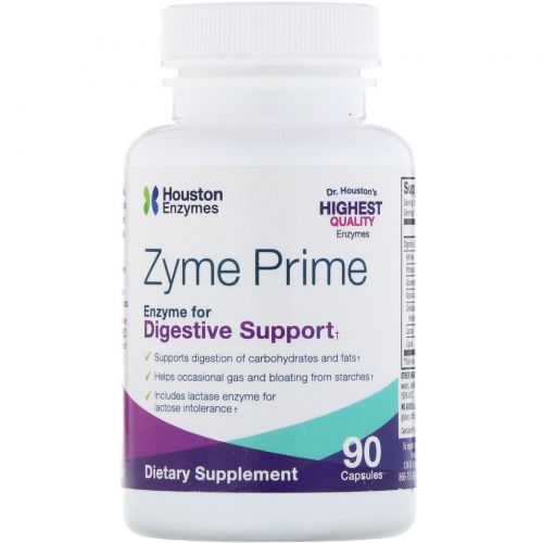 Houston Enzymes, Zyme Prime, мультиэнзимы, 90 капсул
