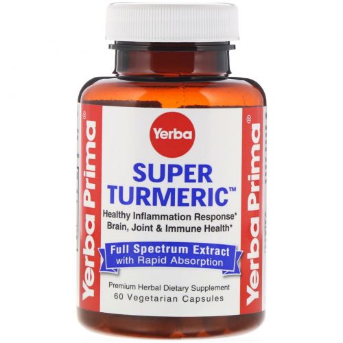 Yerba Prima, Добавка с куркумой Super Turmeric, 60 вегетарианских капсул