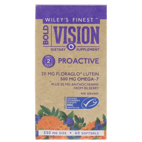 Wiley's Finest, Bold Vision, Proactive, 550 mg, 60 Softgels