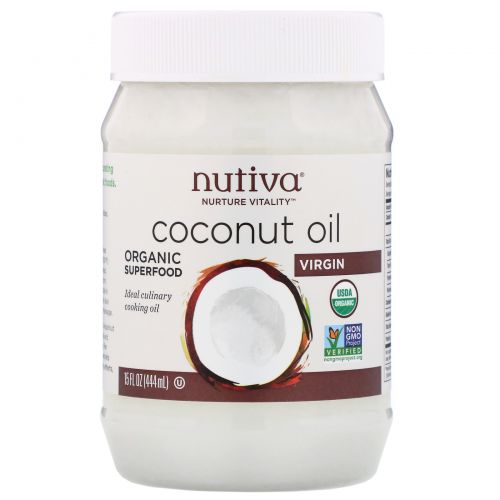 Nutiva, Nutiva, Nurture Vitality, кокосовое масло, холодной выжимки, 15 жидких унций (444 мл)