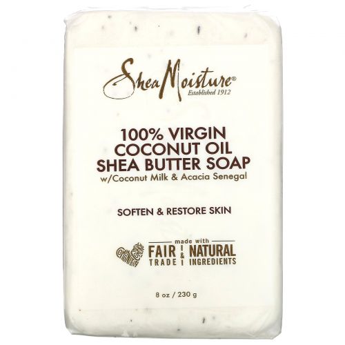 SheaMoisture, 100% Virgin Coconut Oil Shea Butter Soap with Coconut Milk & Avocado Senegal, 8 oz (230 g)