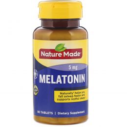 Nature Made, Мелатонин, 5 мг, 90 таблеток