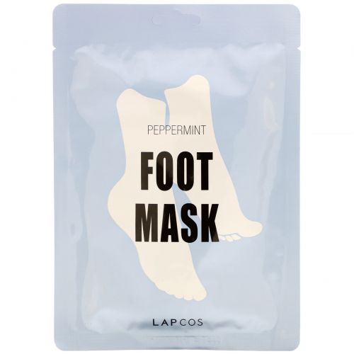 Lapcos, Foot Mask, Peppermint, 1 Pair, 0.60 fl oz (18 ml)