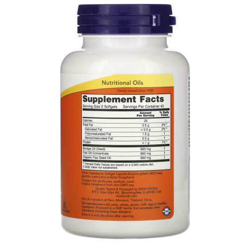 Now Foods, Super Omega 3- 6- 9, 1,200 mg, 90 Softgels