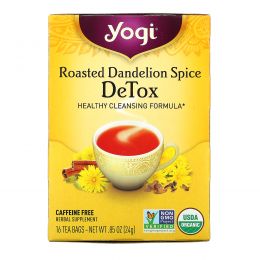 Yogi Tea, Чай для выведения токсинов, с поджаренным одуванчиком и специями, 16 пакетиков, 0.85 унций (24 г)