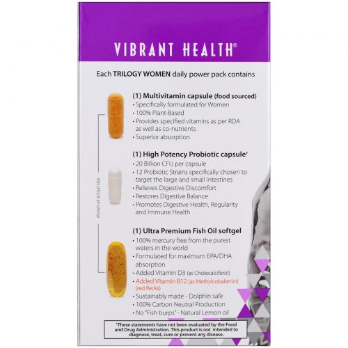 Vibrant Health, Trilogy Women, Daily Power Packs, Version 2.0, 30 Packets