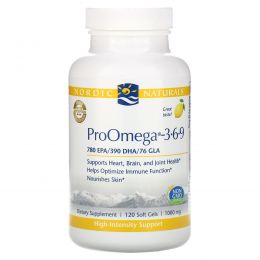 Nordic Naturals, ProOmega-3-6-9, Lemon Flavor, 1000 mg, 120 Soft Gels