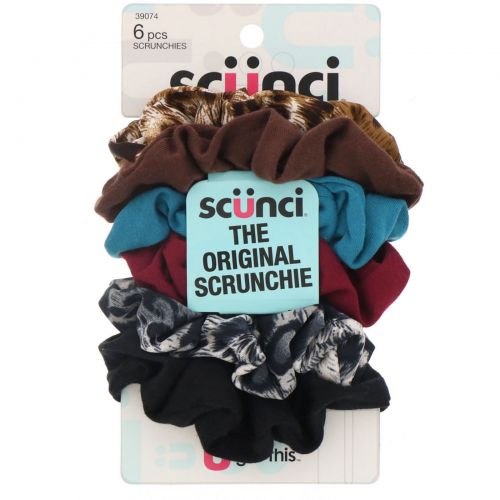 Scunci, Резинки для волос The Original Scrunchie, 6 штук