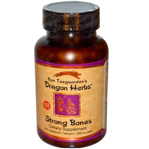 Dragon Herbs, Strong Bones, сильные кости, 500 мг, 100 растительных капсул