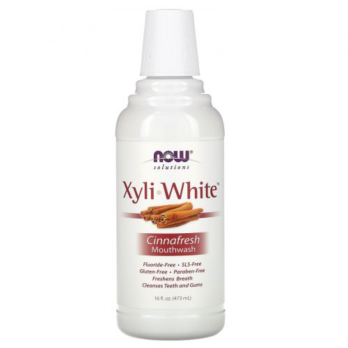 Now Foods, Ополаскиватель для полости рта XyliWhite, свежесть корицы, 16 жидких унций (473 мл)