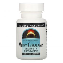 Source Naturals, MethylCobalamin, под язык, со вкусом вишни, 1 мг, 120 таблеток