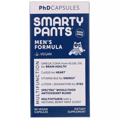 SmartyPants, PhD Capsules, формула для мужчин, 60 растительных капсул