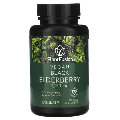 PlantFusion, Vegan Black Elderberry, 1,150 mg, 60 Vegan Capsules