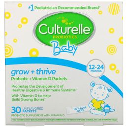 Culturelle, Probiotics, Baby, Grow + Thrive, Probiotics + Vitamin D Packets, 12-24 Months, 30 Single Serve Packets