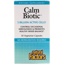 Natural Factors, Calm Biotic, 30 вегетарианских капсул