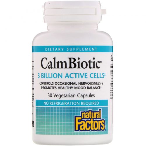 Natural Factors, Calm Biotic, 30 вегетарианских капсул