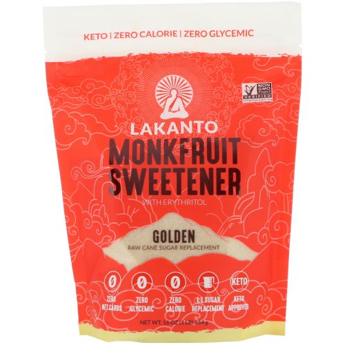 Lakanto, Monkfruit Sweetener with Erythritol, Golden, 16 oz (454 g)