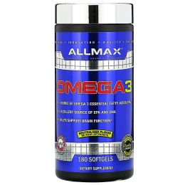 ALLMAX Nutrition, Омега 3, ультрачистый концентрат жира обитающей в холодных водах рыбы, 180 мягких капсул