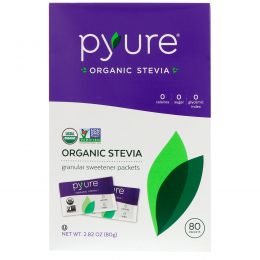 Pyure Brands, Органическая Стевия, Подсластитель Гранулированный, 80 Пакетов, 2,82 унции (80 г)