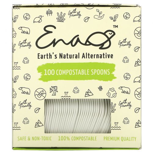 Earth's Natural Alternative, Compostable Spoons, 100 Count