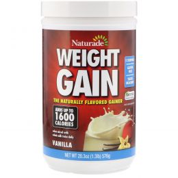 Naturade, Weight Gain, Instant Nutrition Drink Mix, Vanilla, 16.93 oz (480 g)