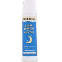 Dr. Mercola, Премиум добавки, поддержка сна с мелатонином, малиновый ароматизатор, 0,85 жидких унций (25 мл)