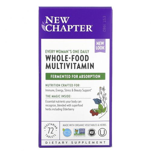 New Chapter, Every Woman's One Daily Multi, 72 Vegetarian Tablets