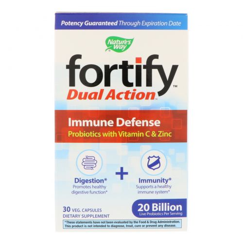 Nature's Way, Fortify, Dual Action Immune Defense, 20 Billion, 30 Veg Capsules