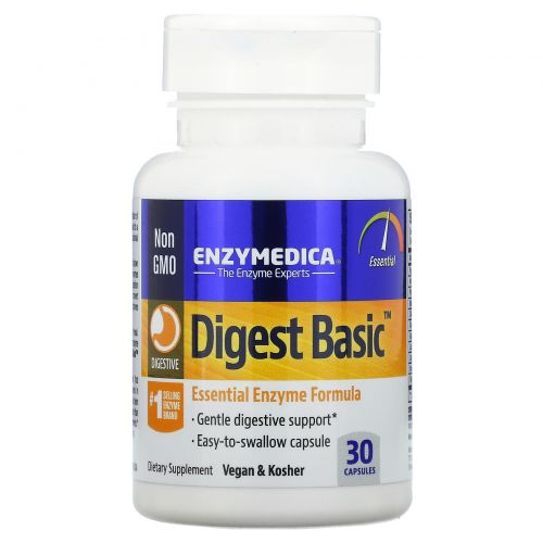 Enzymedica, Средство для улучшения пищеварения Digest Basic, 30 капсул