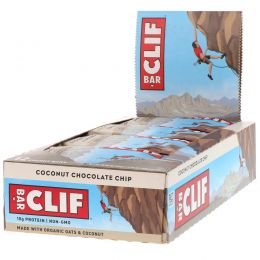Clif Bar, Energy Bar, Coconut Chocolate Chip, 12 Bars, 2.4 oz (68 g) Each