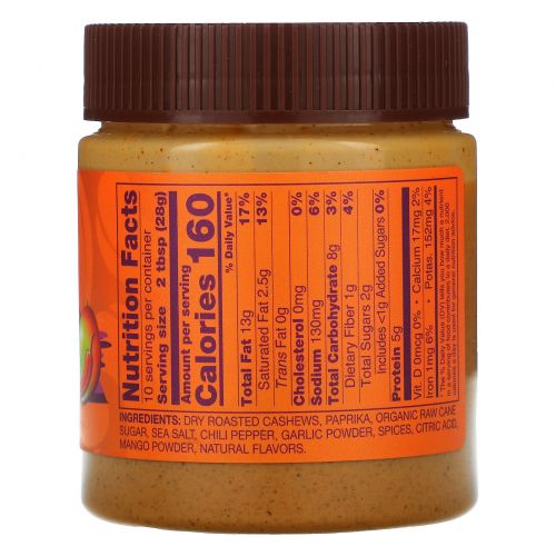 Now Foods, Ellyndale Naturals, ореховые настои, масло кешью с манго и чили, 10 унц. (284 г)