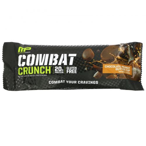 Muscle Pharm, Combat Crunch Bars, Chocolate Peanut Butter Cup, 12 Bars