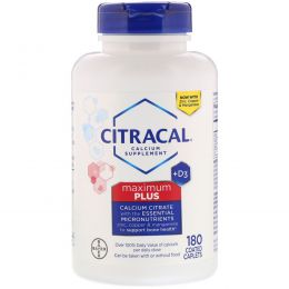 Citracal, Максимум, +D3, 180 капсуловидных таблеток в оболочке