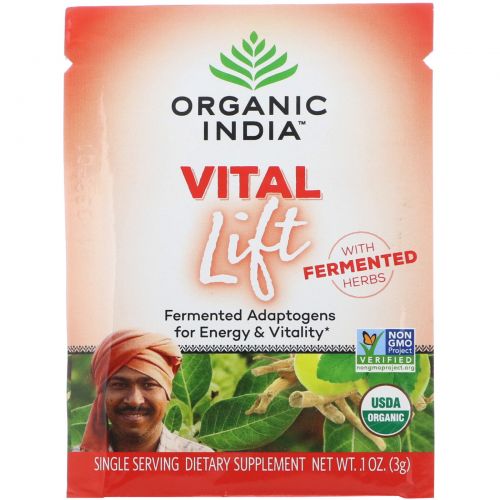 Organic India, Vital Lift, Fermented Adaptogens, 15 Packs, 0.1 oz (3 g) Each