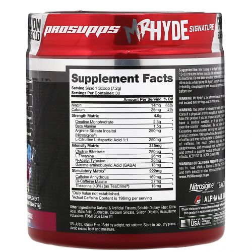 ProSupps, Mr. Hyde, Signature Pre Workout, со вкусом фруктового мороженого, 216 г (7,6 унции)