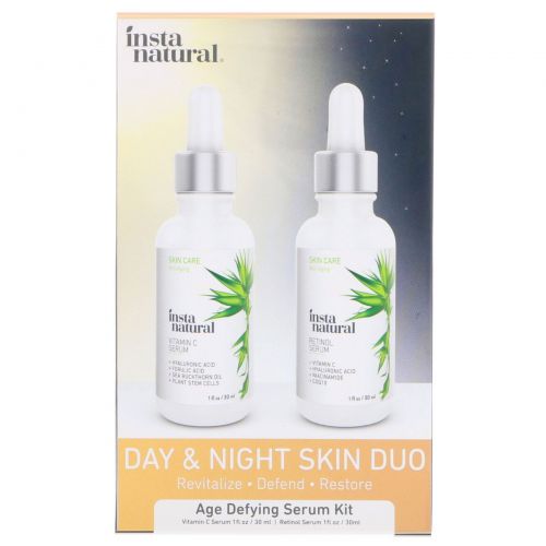 InstaNatural, Day & Night Skin Duo, Age Defying Serum Kit, 2 Bottles, 1 oz (30 ml) Each