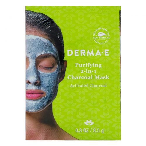 Derma E, Очищающая угольная маска 2 в 1, 0,3 унц. (8,5 г)