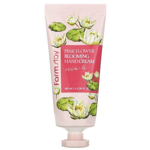 Farmstay, Pink Flower Blooming Hand Cream, Water Lily, 3.38 fl oz (100 ml)