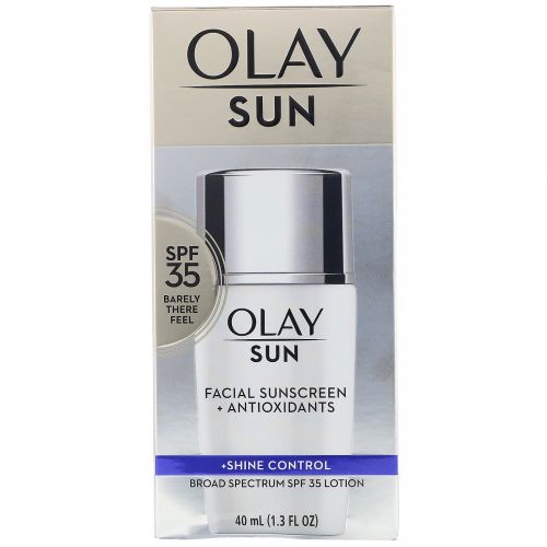 Olay, Sun, солнцезащитное средство для лица + контроль блеска, SPF 35, 40 мл (1,3 жидк. унции)