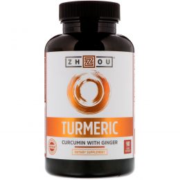 Zhou Nutrition, Turmeric Curcumin with Ginger, 90 Veggie Capsules