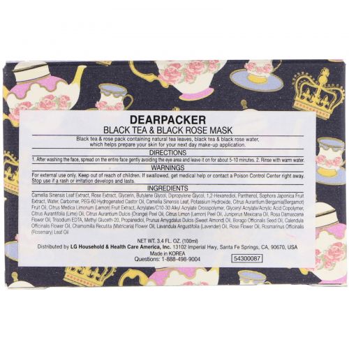 Dear Packer, Royal Black, Black Tea & Black Rose Mask, 3.4 fl oz (100 ml)