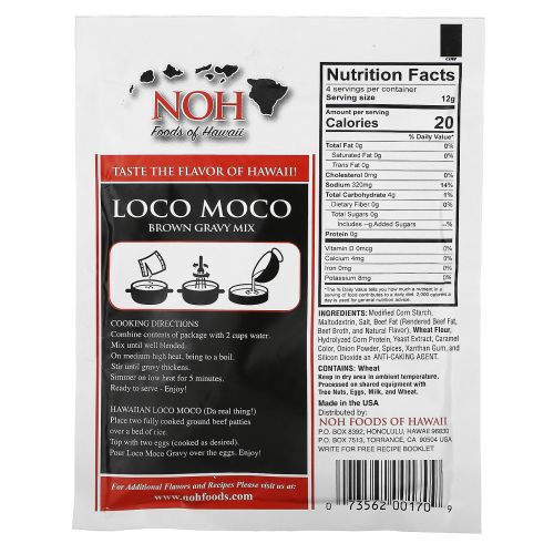 NOH Foods of Hawaii, Loco Moco Brown Gravy Mix, 1.7 oz (48 g)