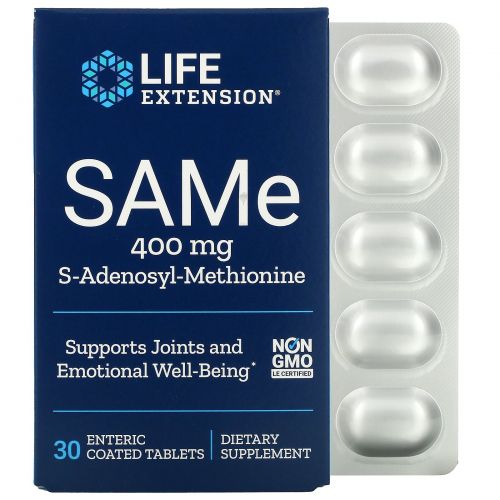 Life Extension, SAMe, 400 mg, 30 Enteric Coated Tablets